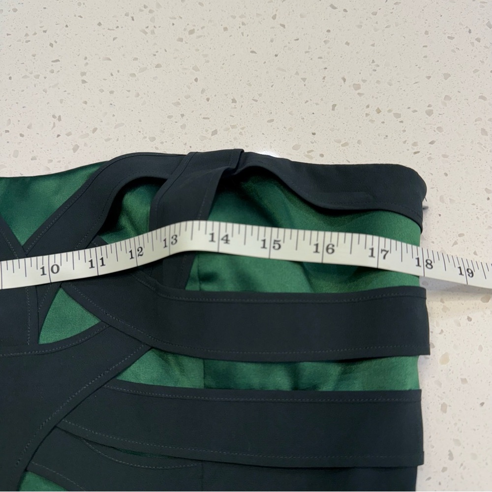Karen Millen Green Silk Strapless Cutout Cocktail Dress Women’s Small - Picture 6 of 10
